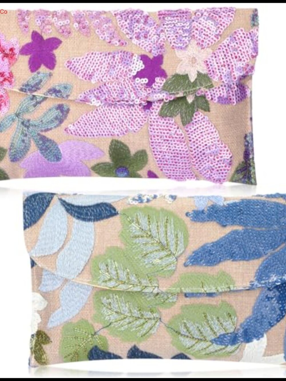 Floral Embroidered Sequin Evening Clutch Bag Set Woven Straw Womens Wedding